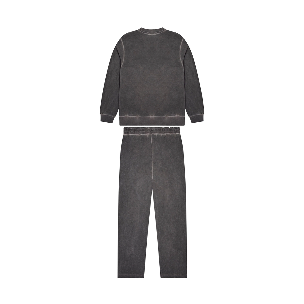 Trapstar Deconstructed Decoded Oil Wash Crew Tracksuit- Grey