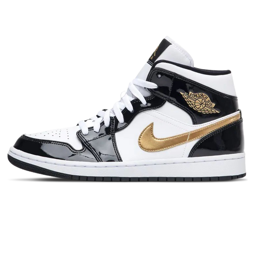 Air Jordan 1 Mid Patent 'Black Gold'