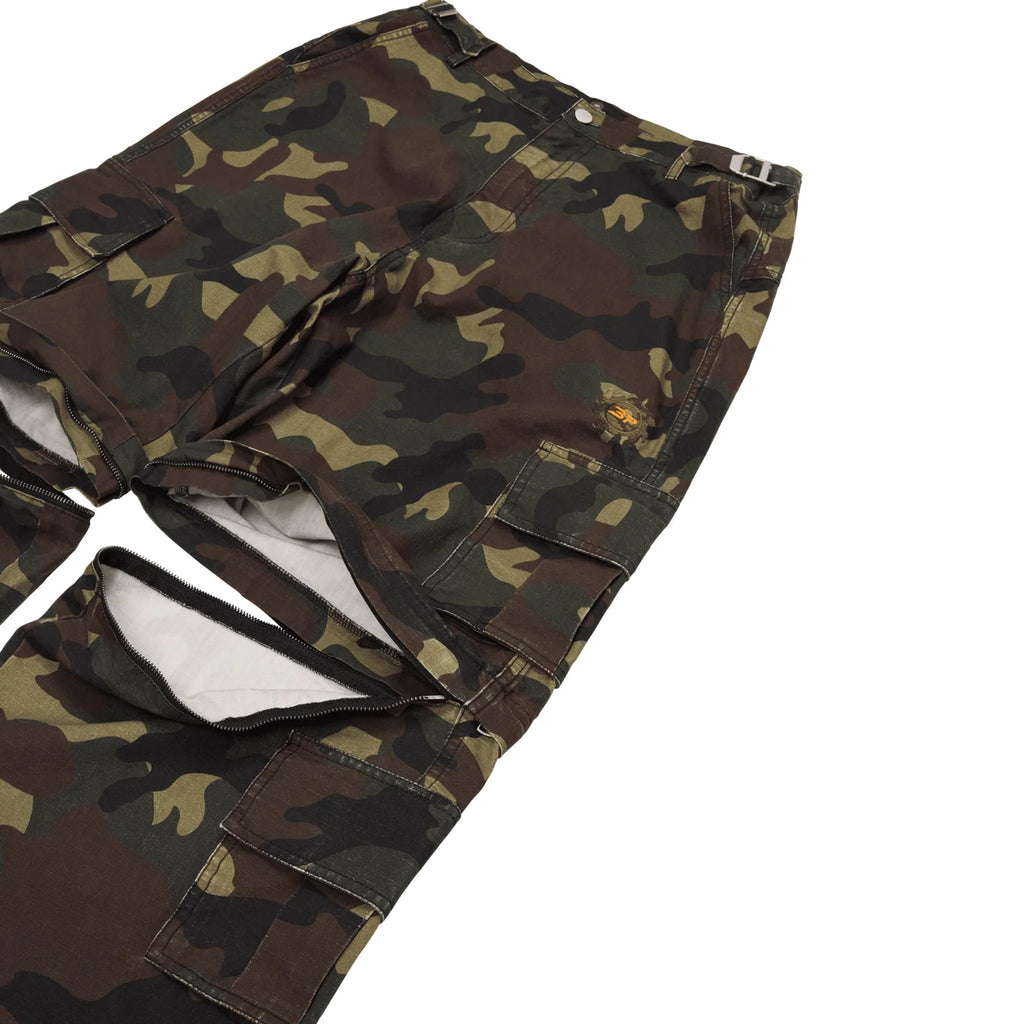 Broken Planet 2-In-1 Camo Cargo Pants/Shorts 'Camo Green'