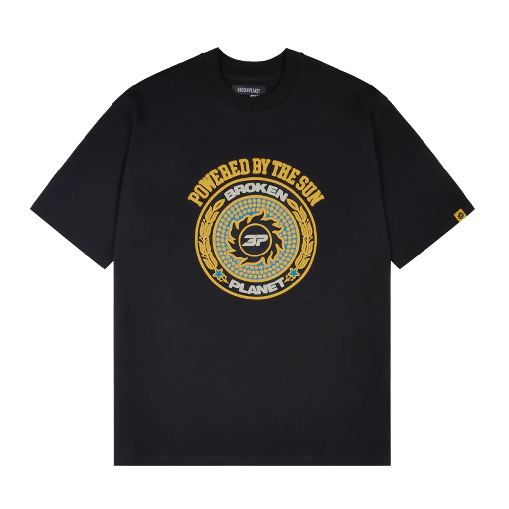 Broken Planet T-Shirt 'Powered By The Sun' - Midnight Black