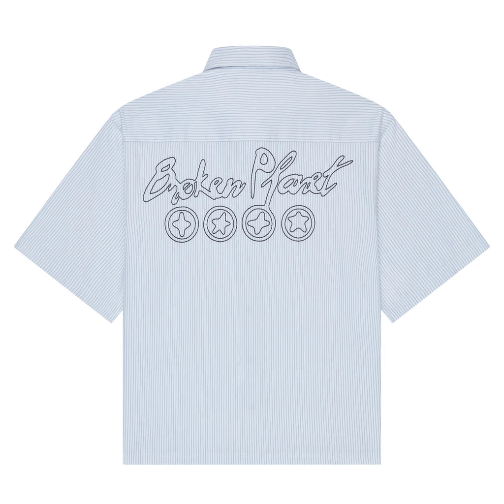 Broken Planet Button-Up Shirt 'White Grey'
