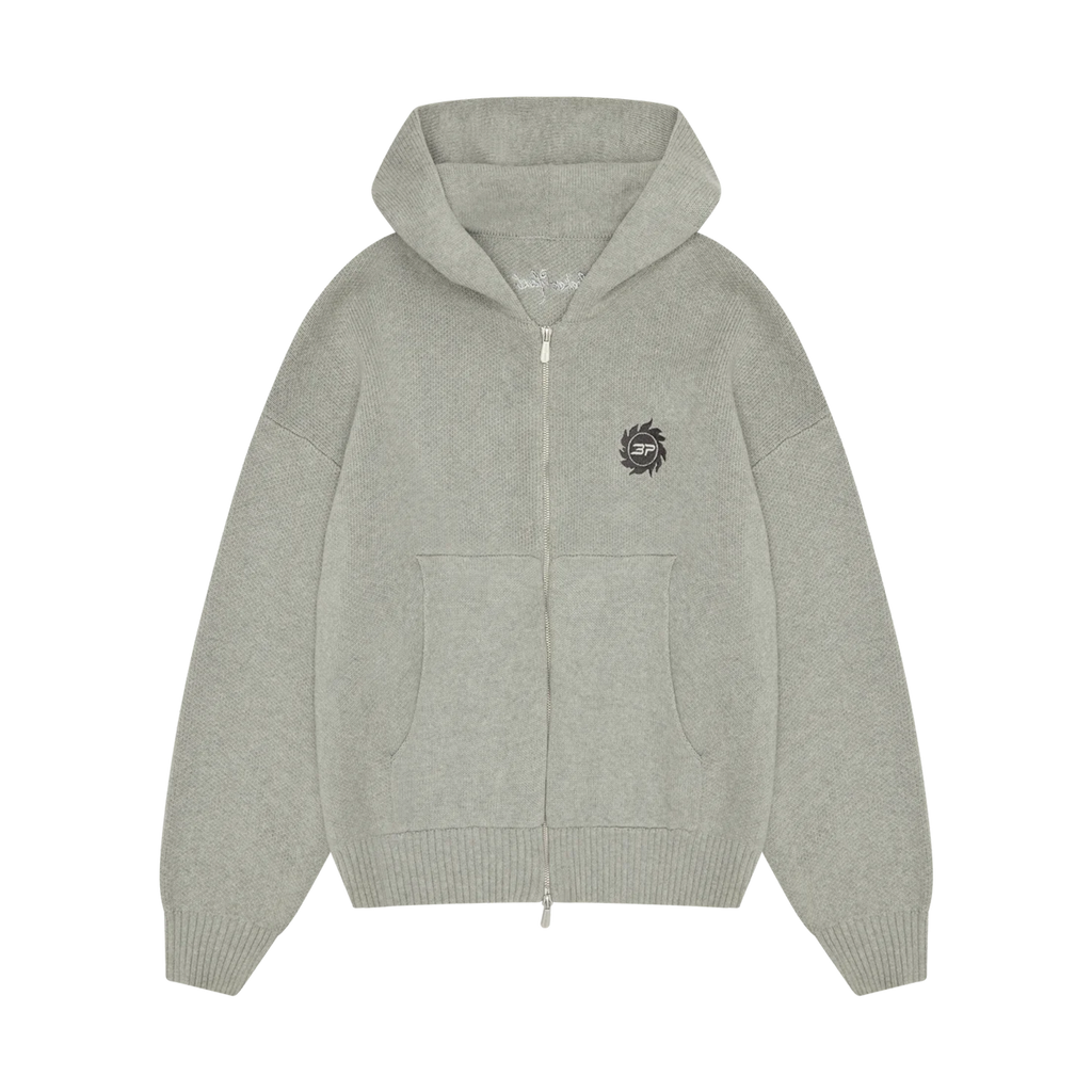 Broken Planet Sun Logo Knit Zip Up Hoodie
