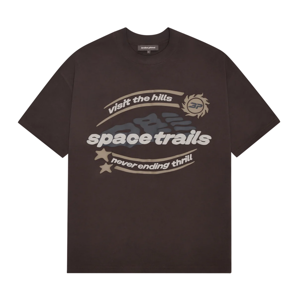 Broken Planet T-Shirt 'Space Trails' - Mocha Brown