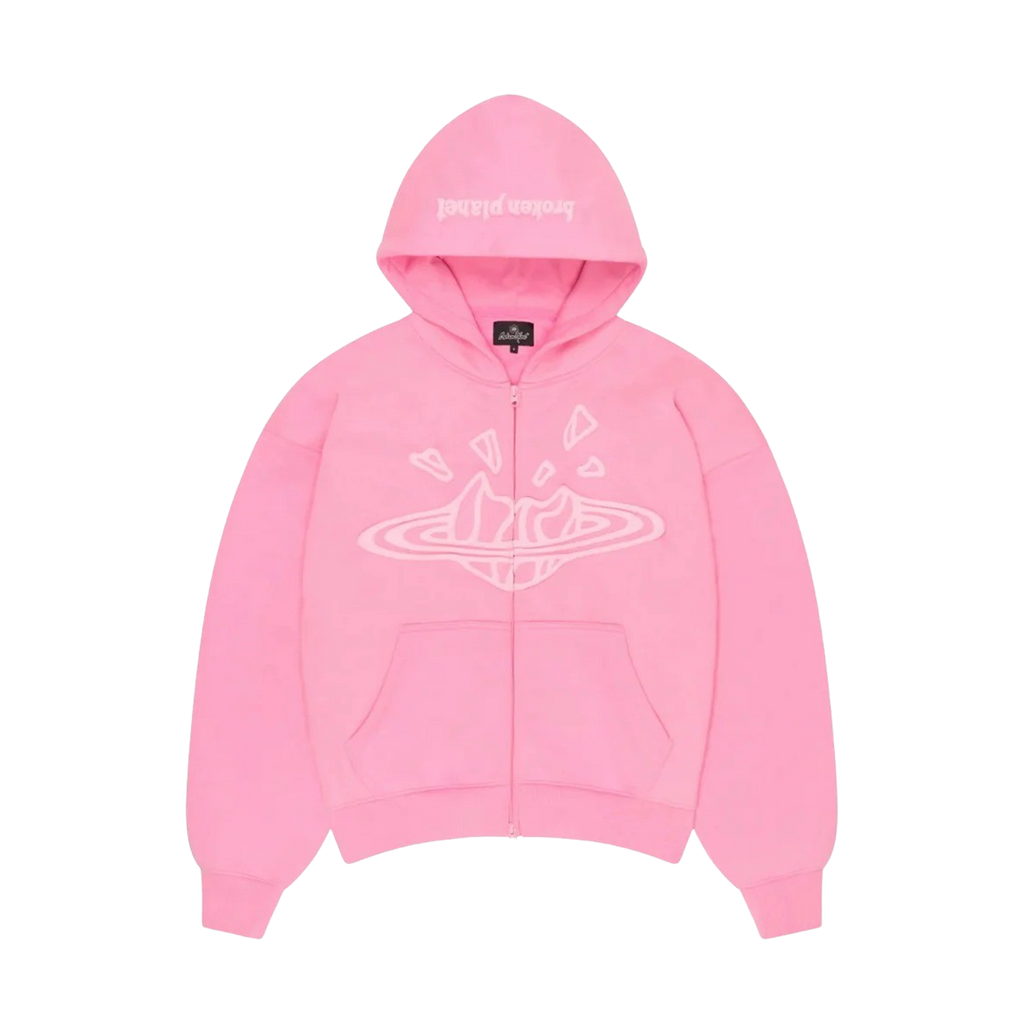 Broken Planet Zip Up Hoodie 'Candy Pink'