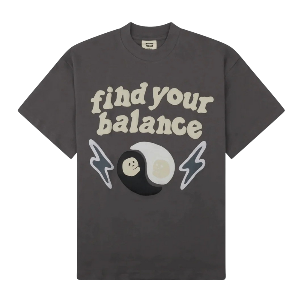 Broken Planet T-Shirt 'Find Your Balance' - Ash Grey