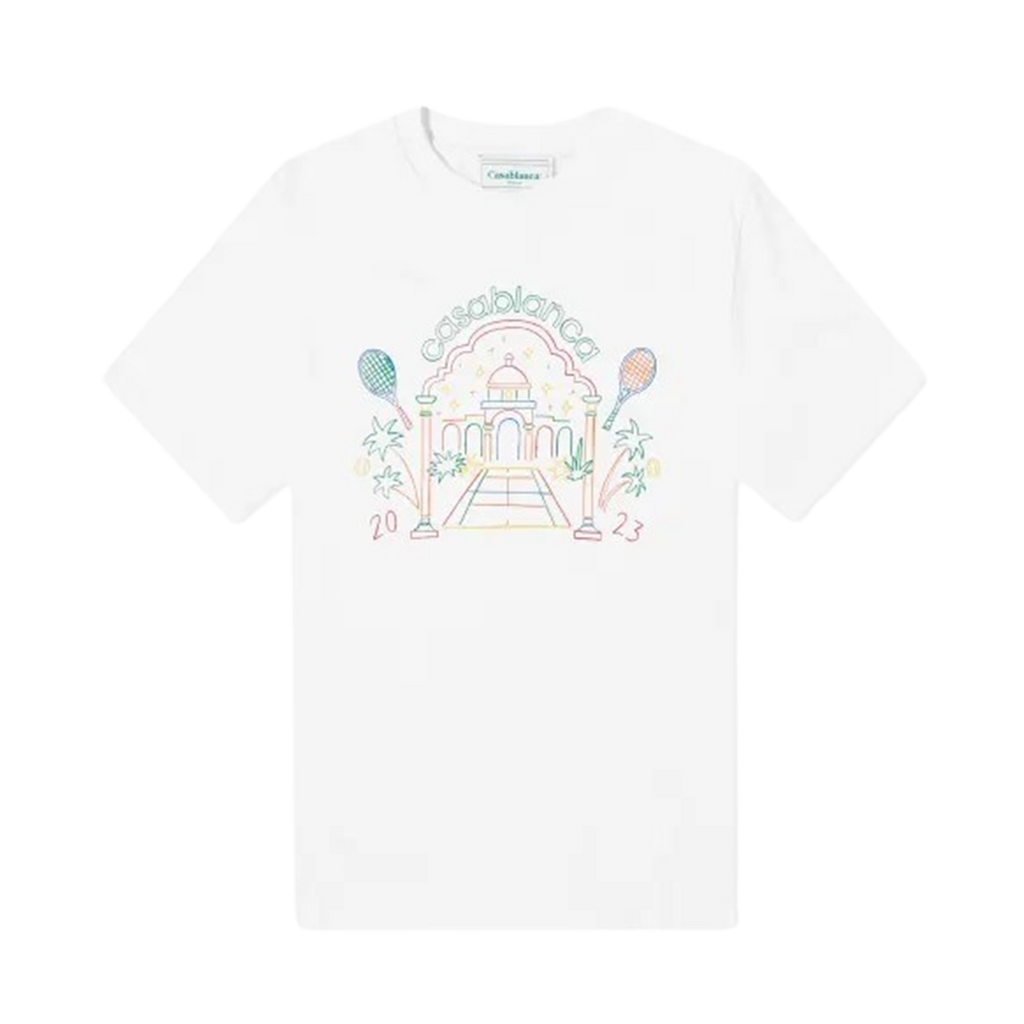 Casablanca Crayon Rainbow Temple T-Shirt 'White'