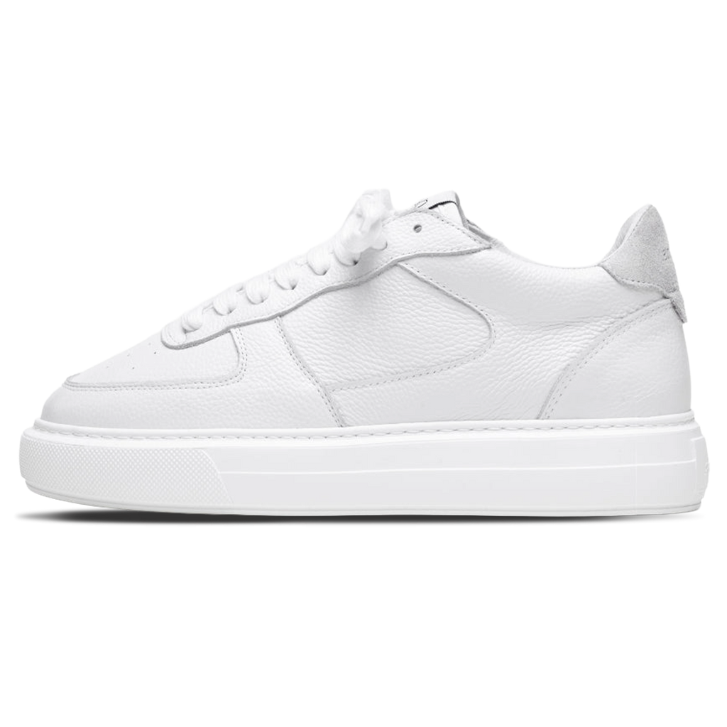 Cleens Court Trainer 'White Tumbled Leather'