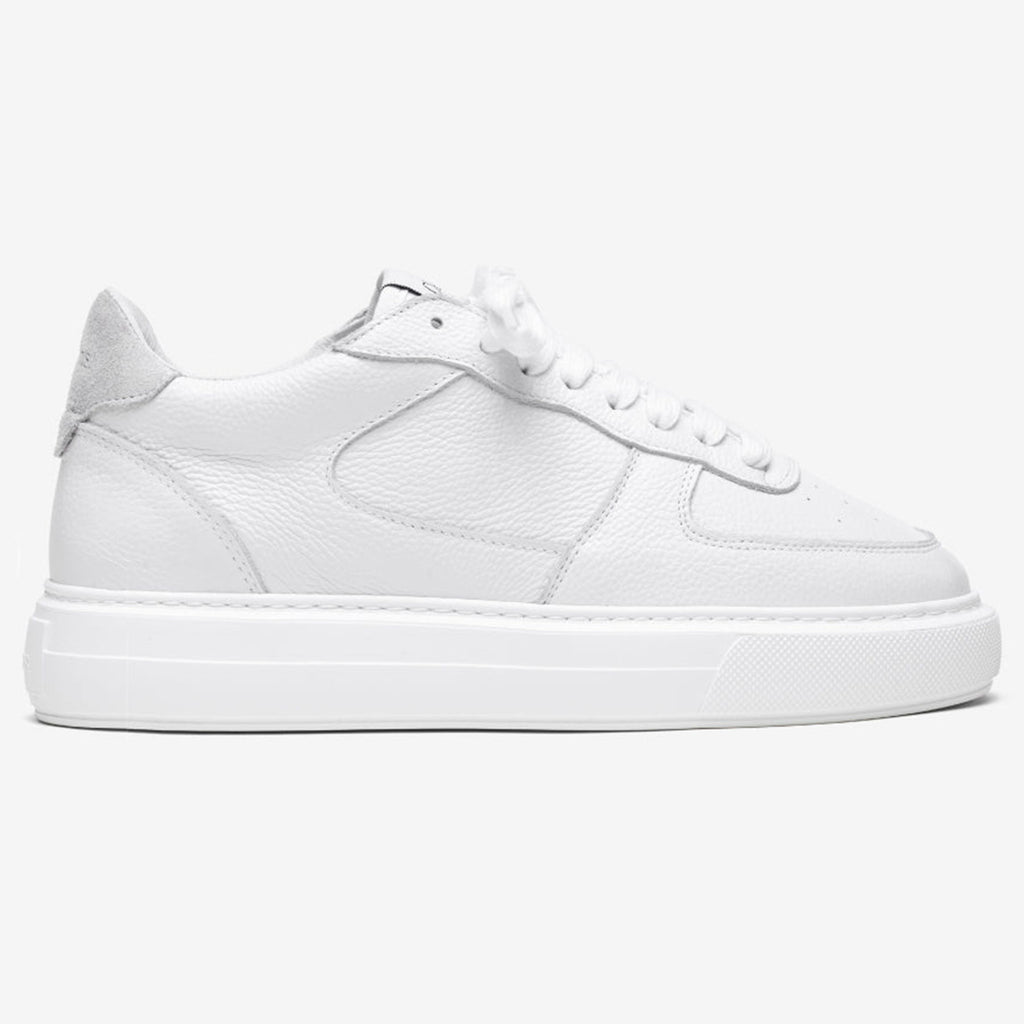 Cleens Court Trainer 'White Tumbled Leather'