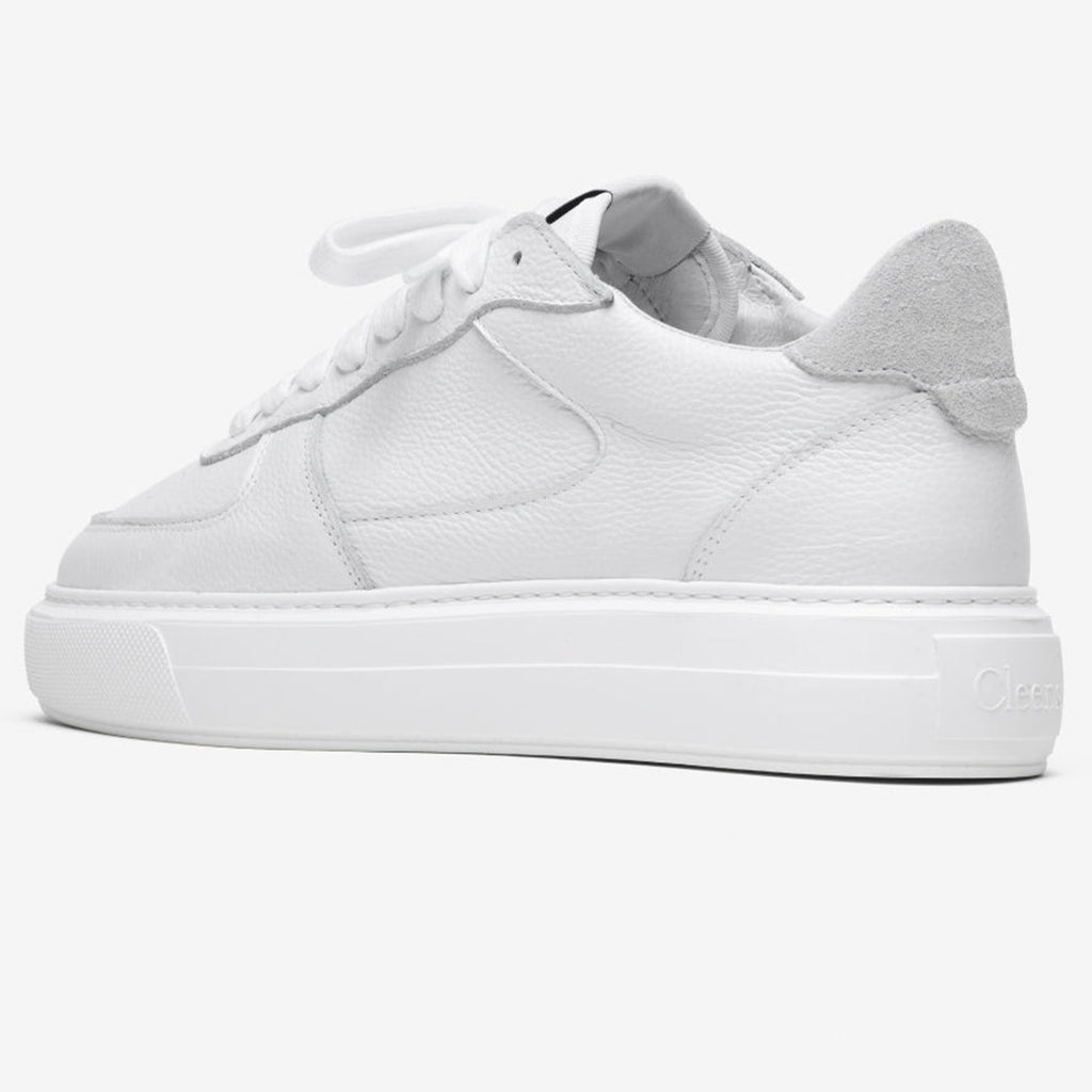 Cleens Court Trainer 'White Tumbled Leather'