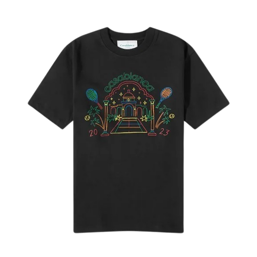 Casablanca Crayon Rainbow Temple T-Shirt 'Black'