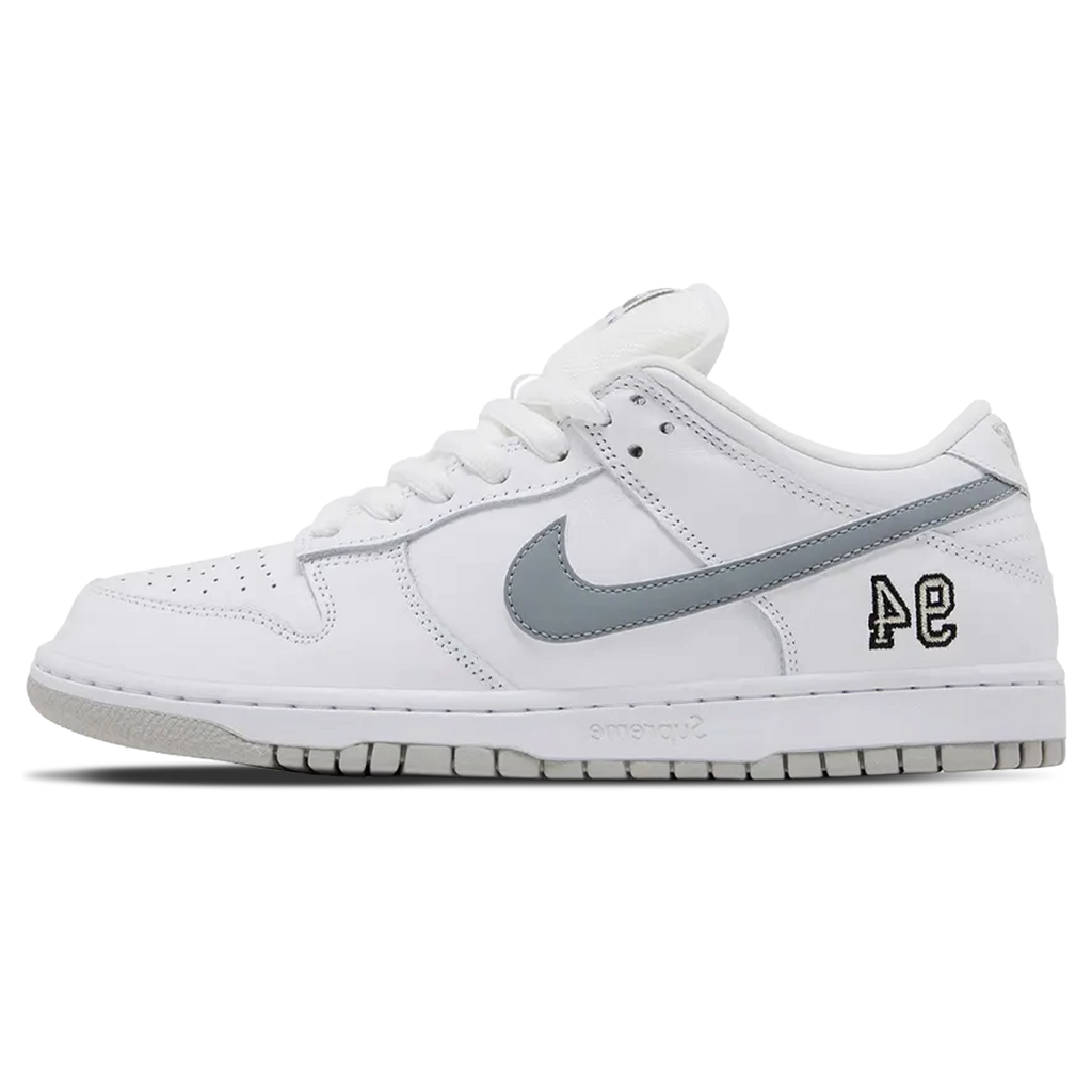 Nike Dunk Low SB x Supreme 'White Metallic Silver'
