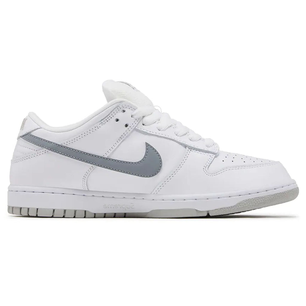 Nike Dunk Low SB x Supreme 'White Metallic Silver'