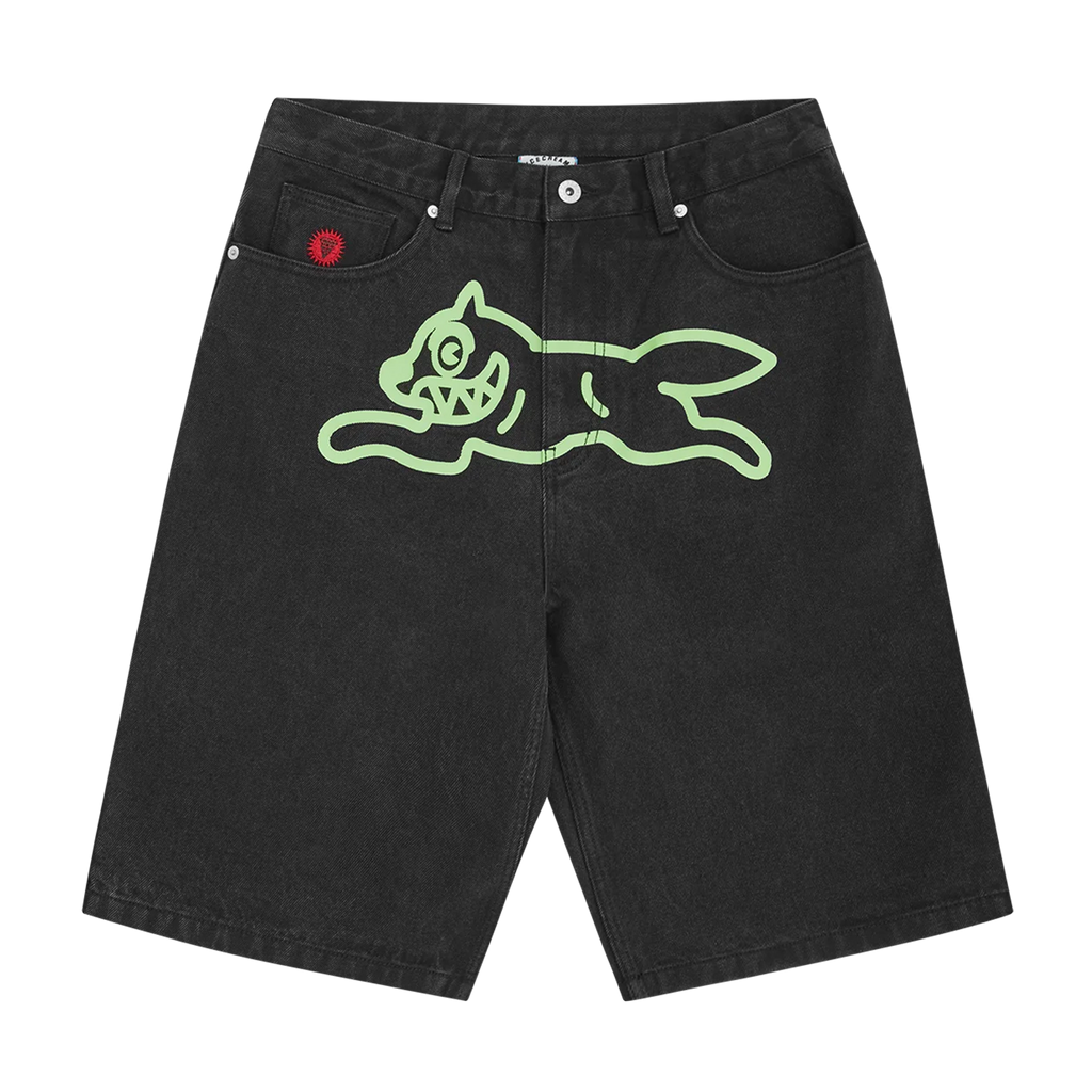 ICECREAM Running Dog Denim Shorts 'Black Denim'