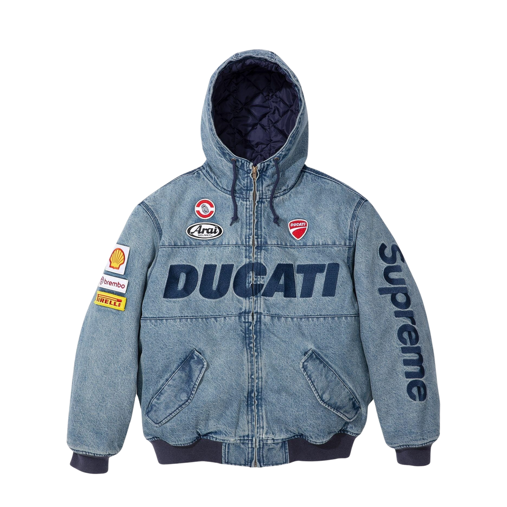 Supreme x Ducati Hooded Racing Jacket 'Blue'