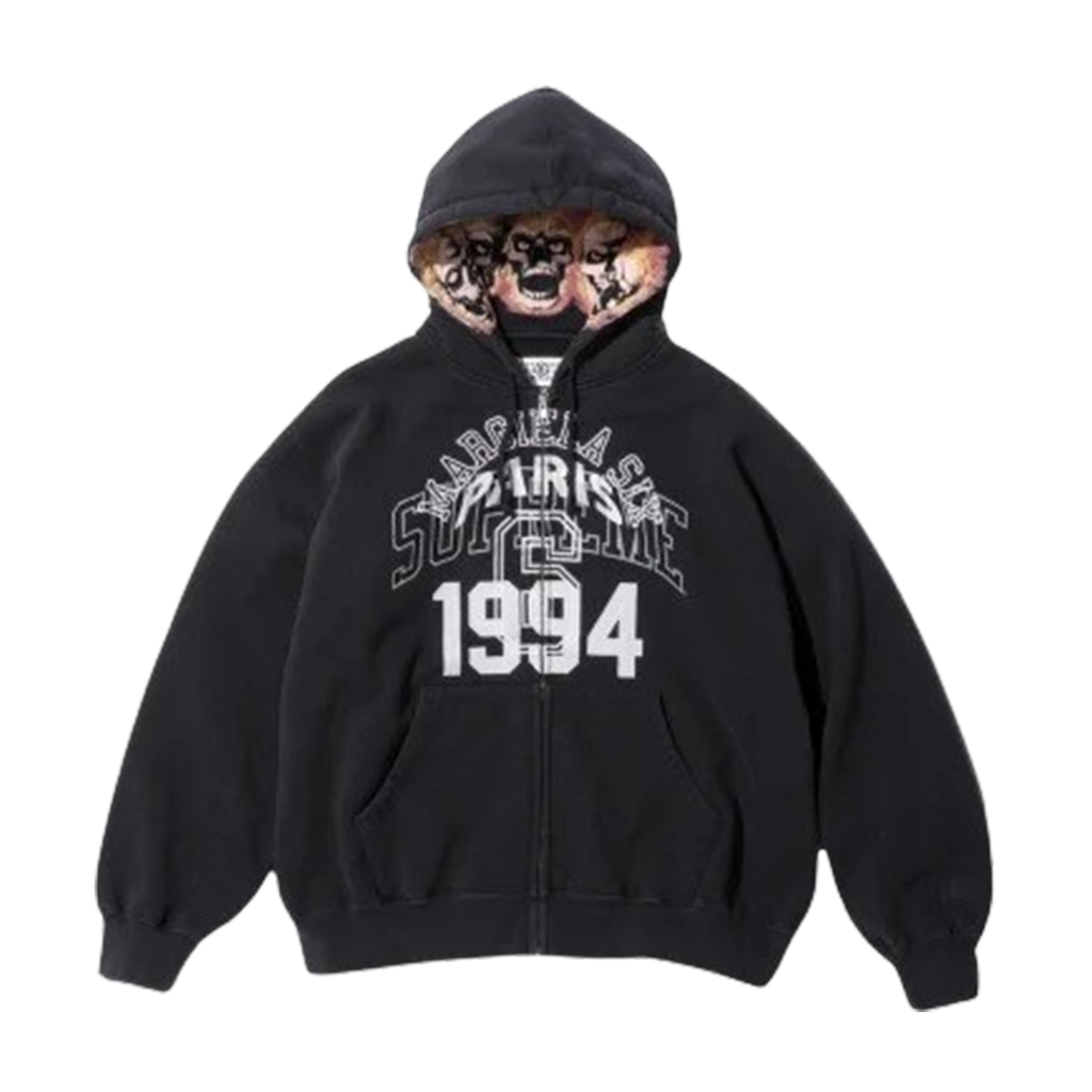 Supreme x MM6 Maison Margiela Zip Up Hoodie 'Black'