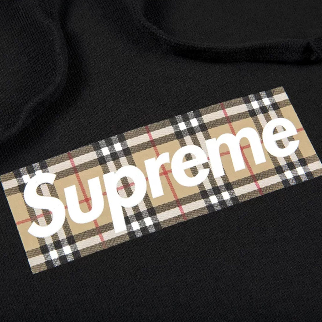 Supreme x Burberry Box Logo Hooded Sweatshirt 'Black'