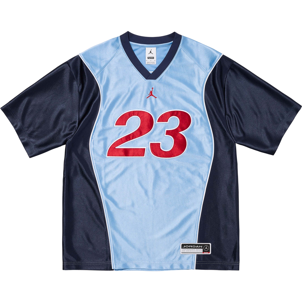 Supreme x Jordan Warm Up Jersey 'Light Blue/Navy'