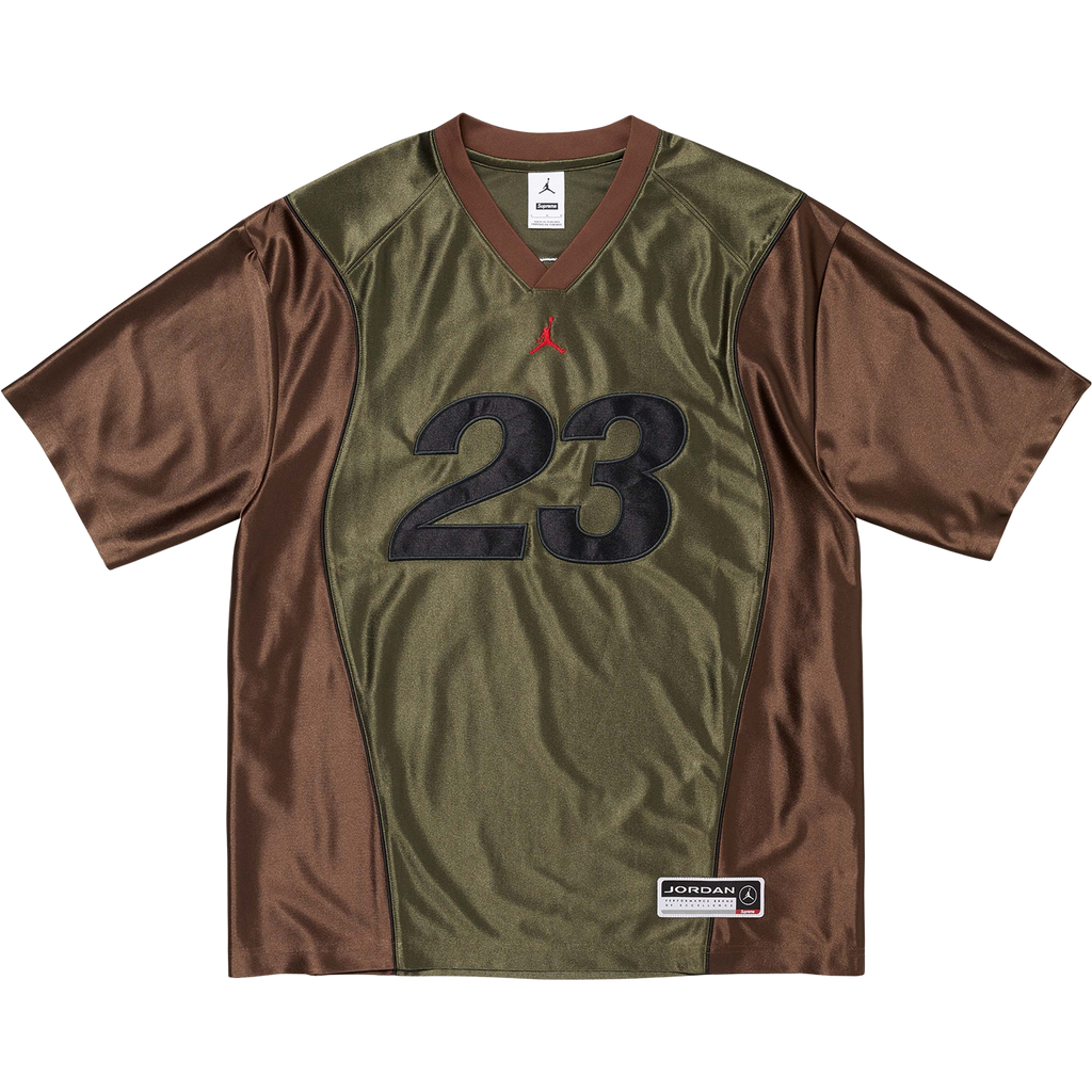 Supreme x Jordan Warm Up Jersey 'Olive/Brown'