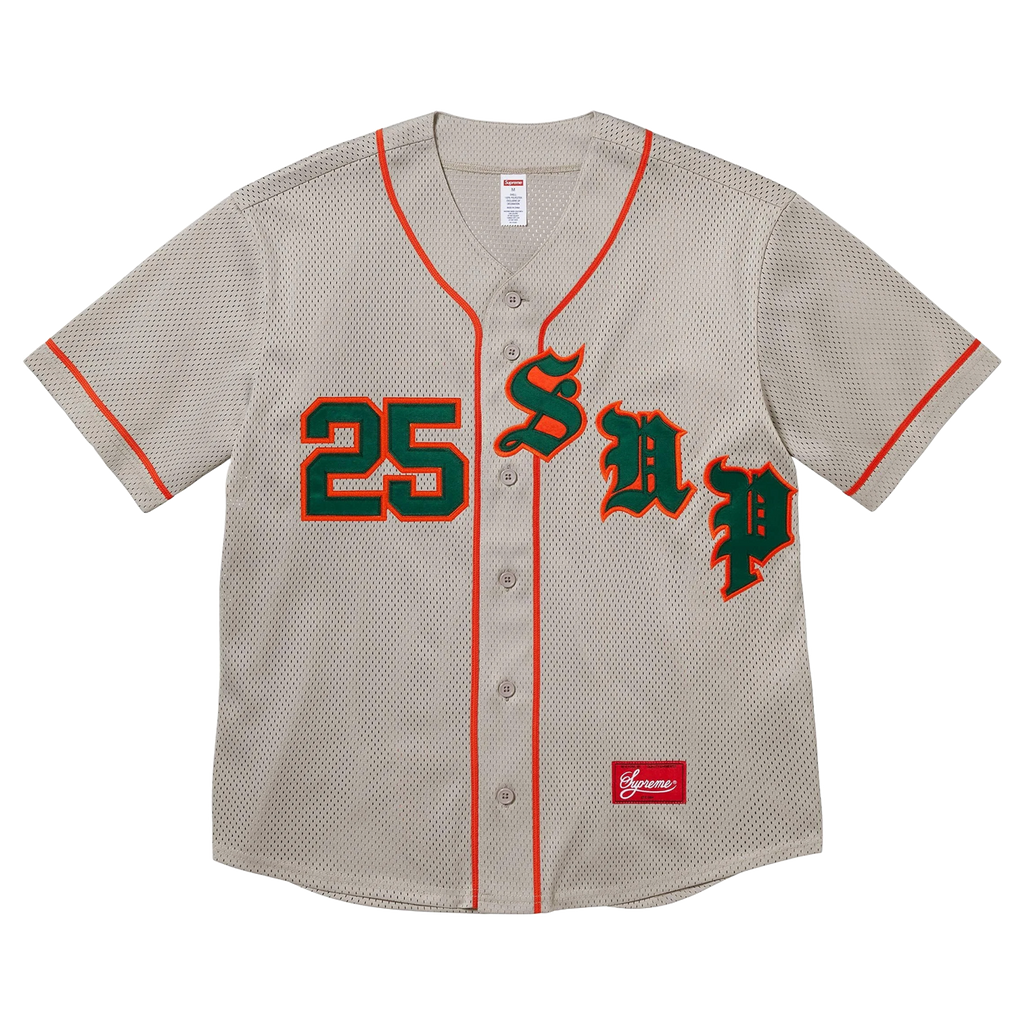 Supreme Old English Baseball Jersey 'Grey'