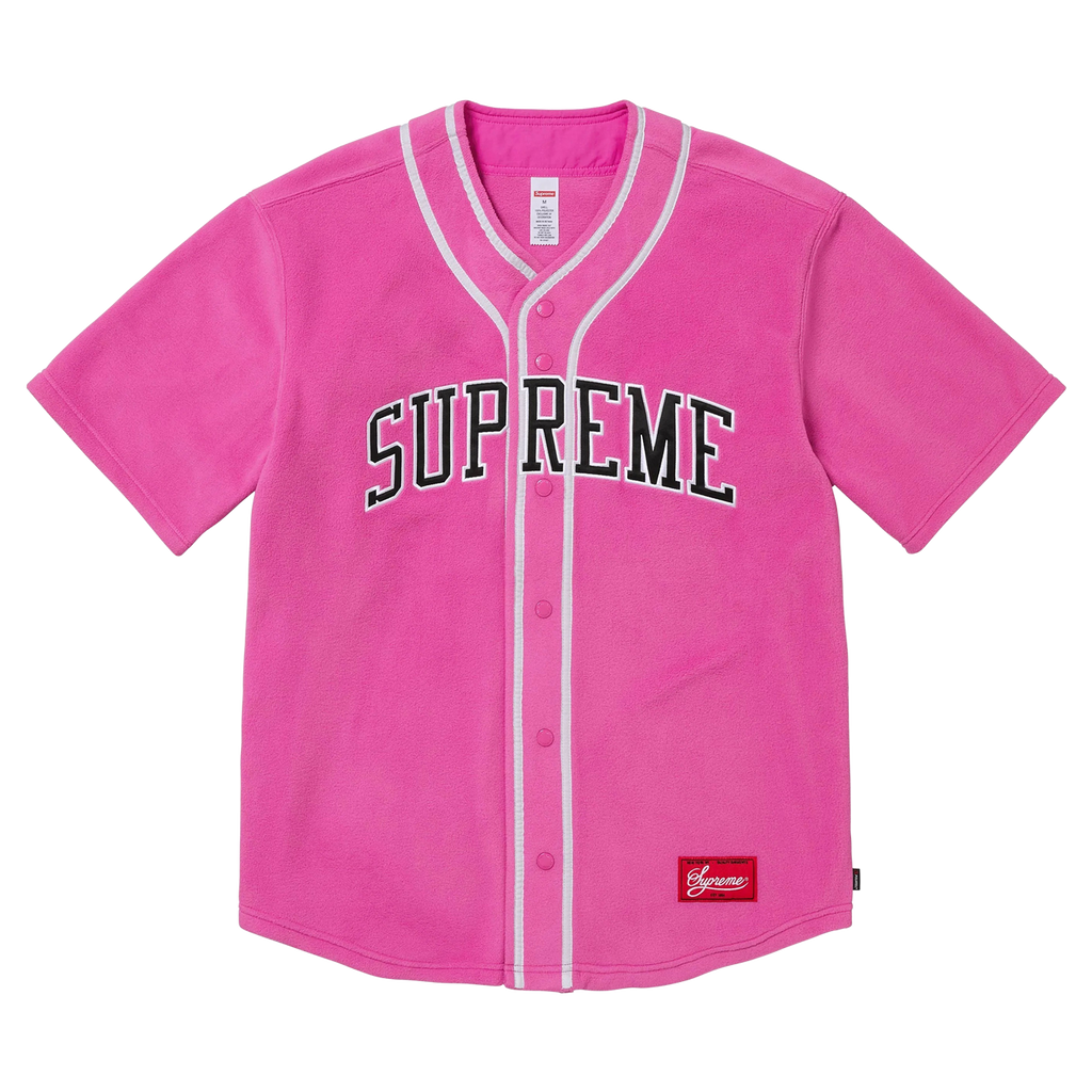 Supreme Polartec Baseball Jersey 'Pink'