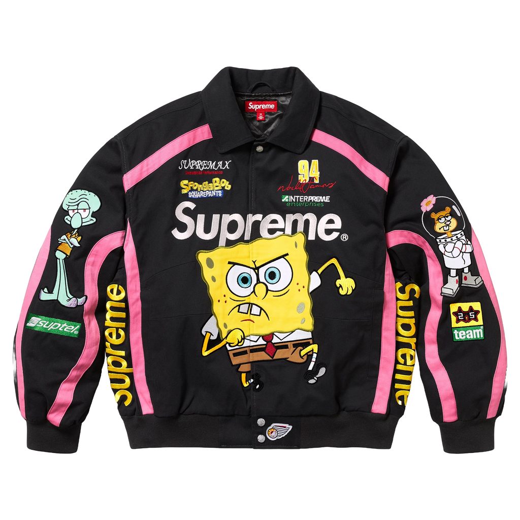 Supreme x SpongeBob SquarePants x Jeff Hamilton Racing Jacket 'Black'