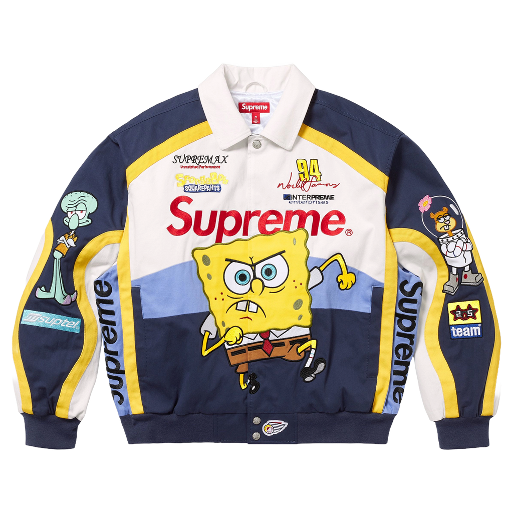 Supreme x SpongeBob SquarePants x Jeff Hamilton Racing Jacket 'White'