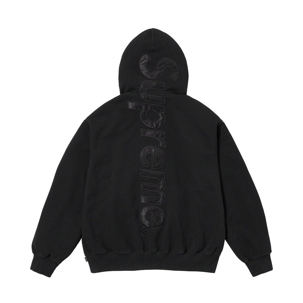 Supreme Satin Appliqué Hoodie 'Black'