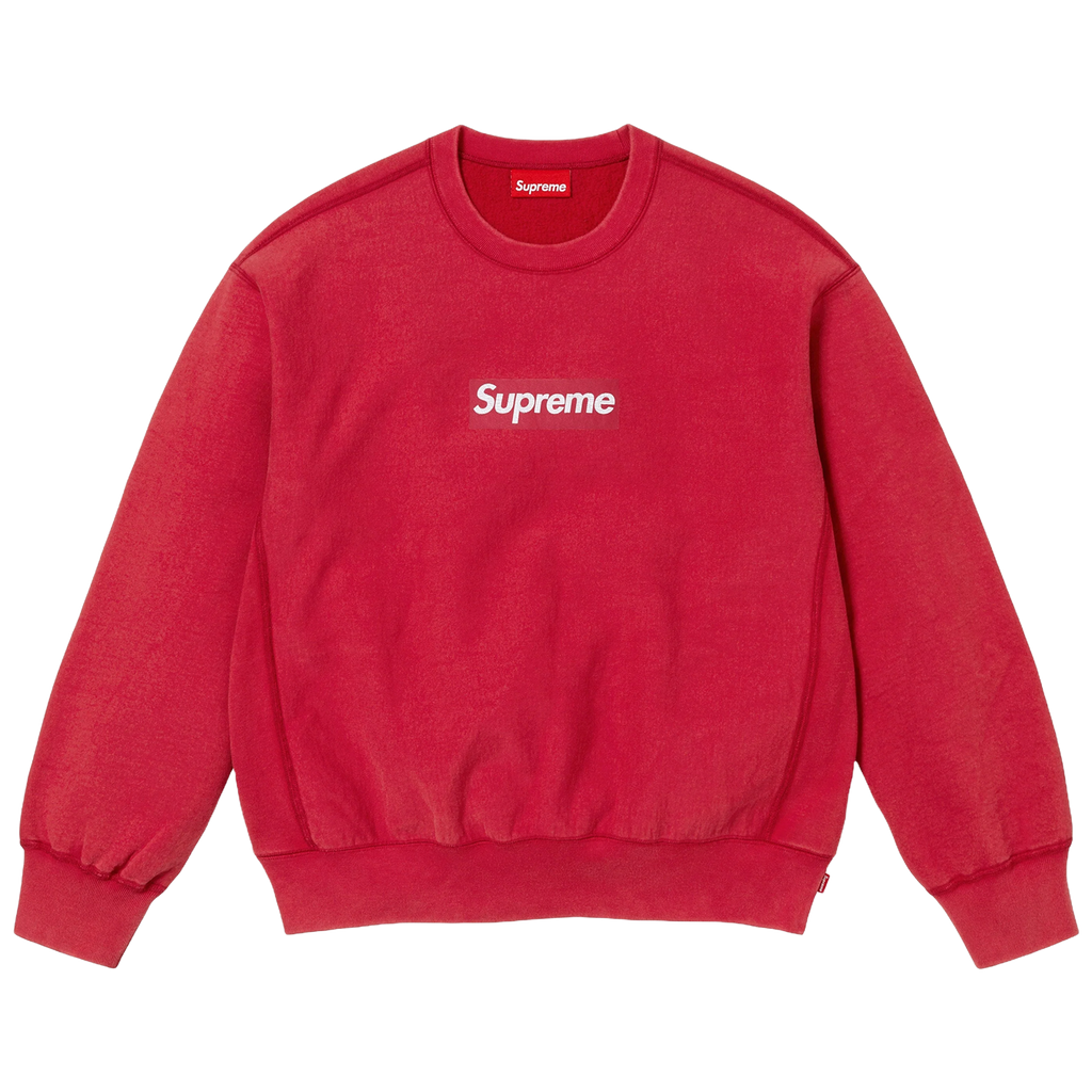 Supreme Washed Box Logo Crewneck 'Red' (SS25)