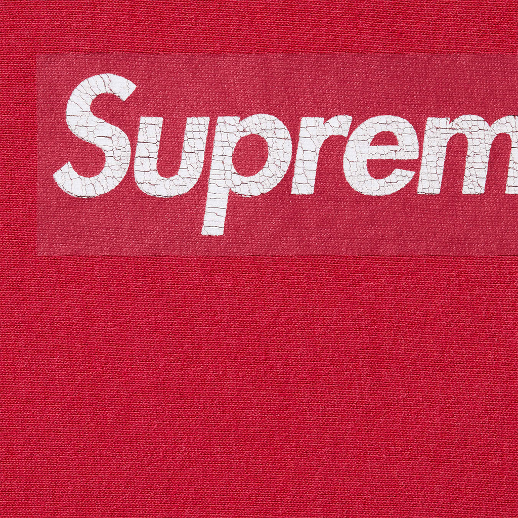 Supreme Washed Box Logo Crewneck 'Red' (SS25)