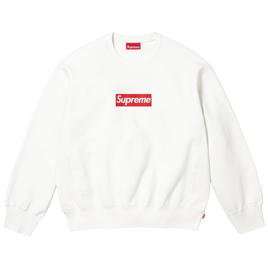Supreme Washed Box Logo Crewneck 'White' (SS25)