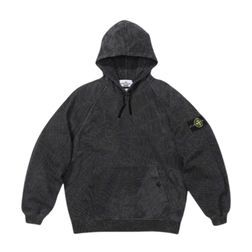 Supreme x Stone Island Hooded Sweatshirt  'Black' - Kick Game