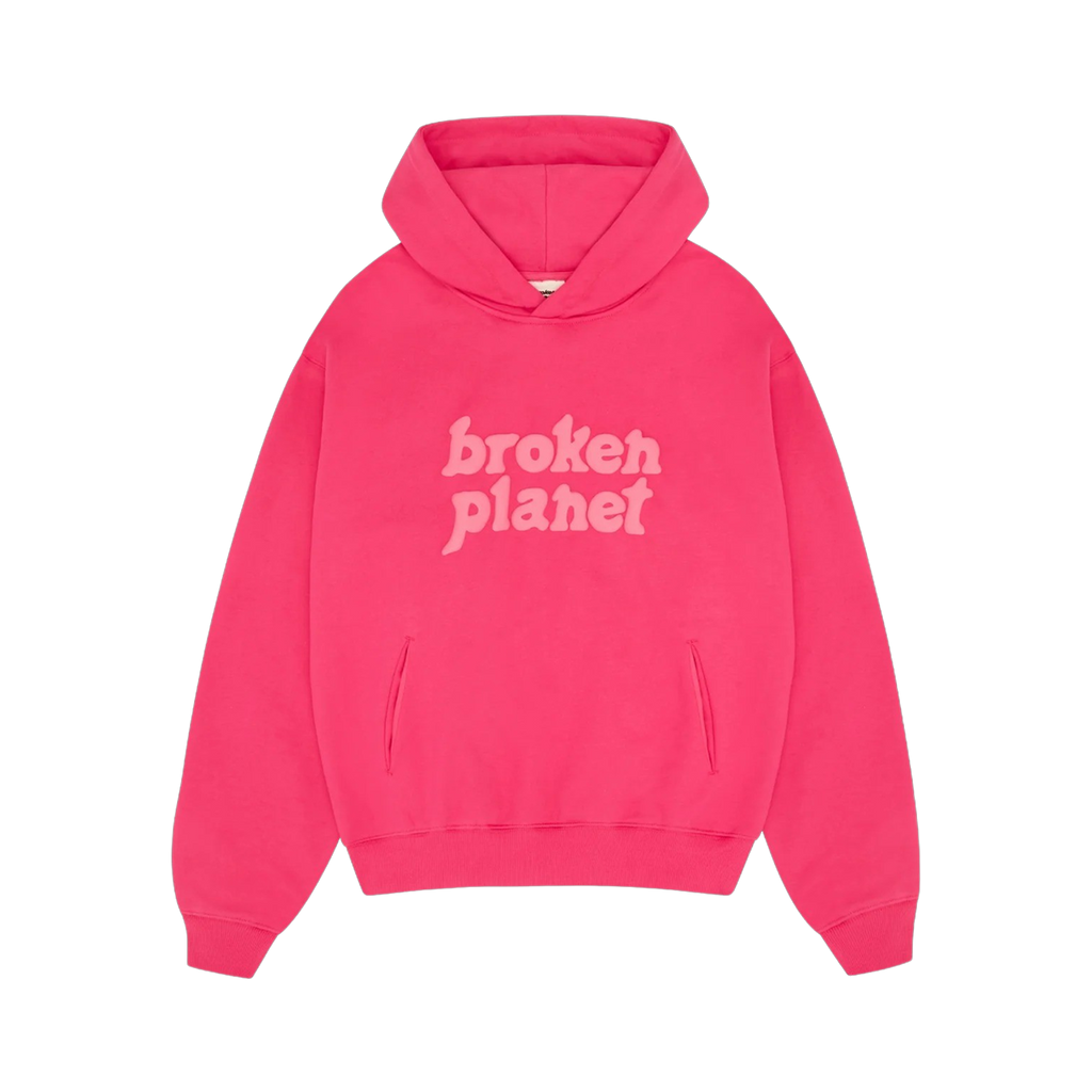 Broken Planet Monochrome Hoodie 'Fuchsia Pink'