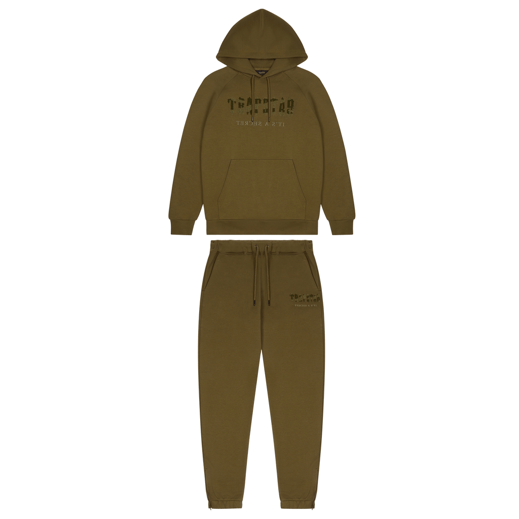 Trapstar Chenille Decoded Hooded Tracksuit-Olive Camo Military Edition - Kick Game