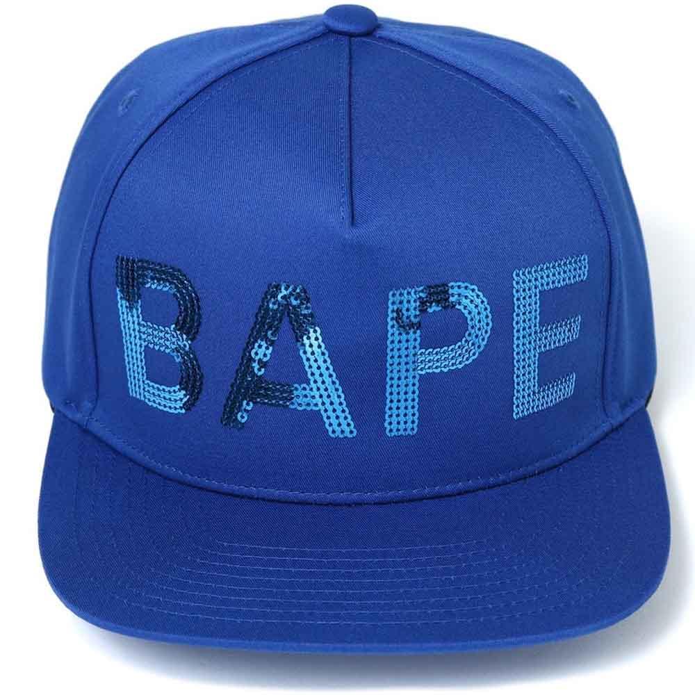 Bape Sequin Snap Back Cap Blue - Kick Game