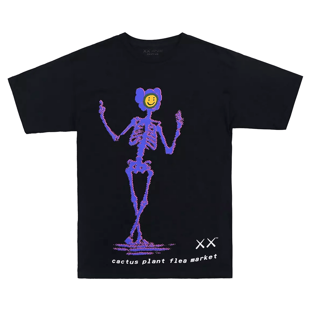 KAWS x Cactus Plant Flea Market T-Shirt Black - Kick Game