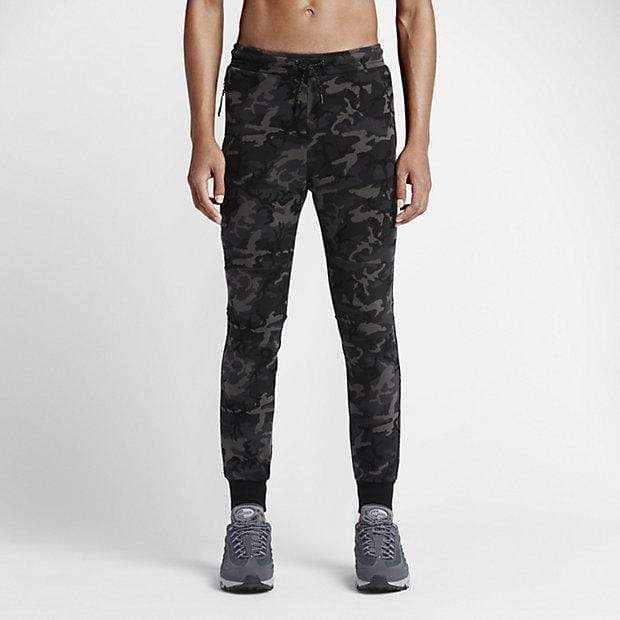 NIKE TECH FLEECE CAMO MEN'S TROUSERS - Medium Ash Black - Kick Game