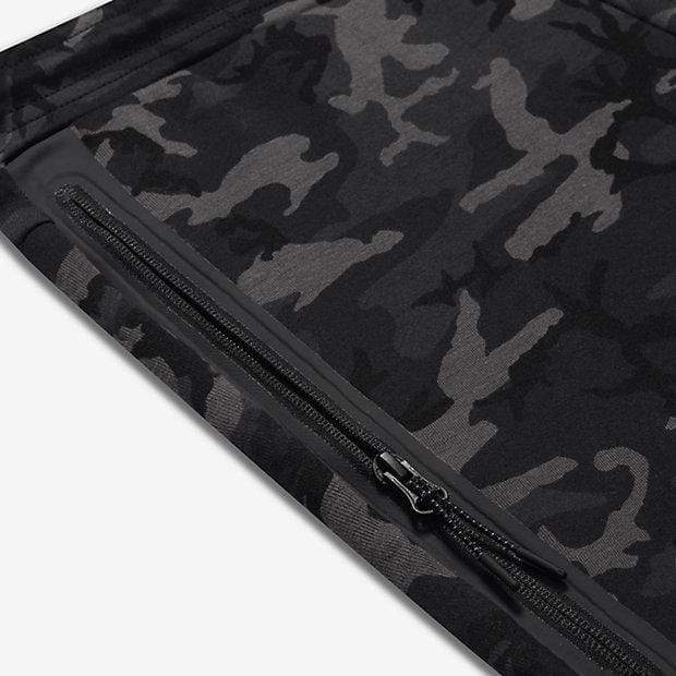 NIKE TECH FLEECE CAMO MEN'S TROUSERS - Medium Ash Black - Kick Game