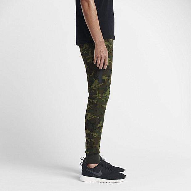 NIKE TECH FLEECE CAMO MEN'S TROUSERS - Sequoia Black - Kick Game