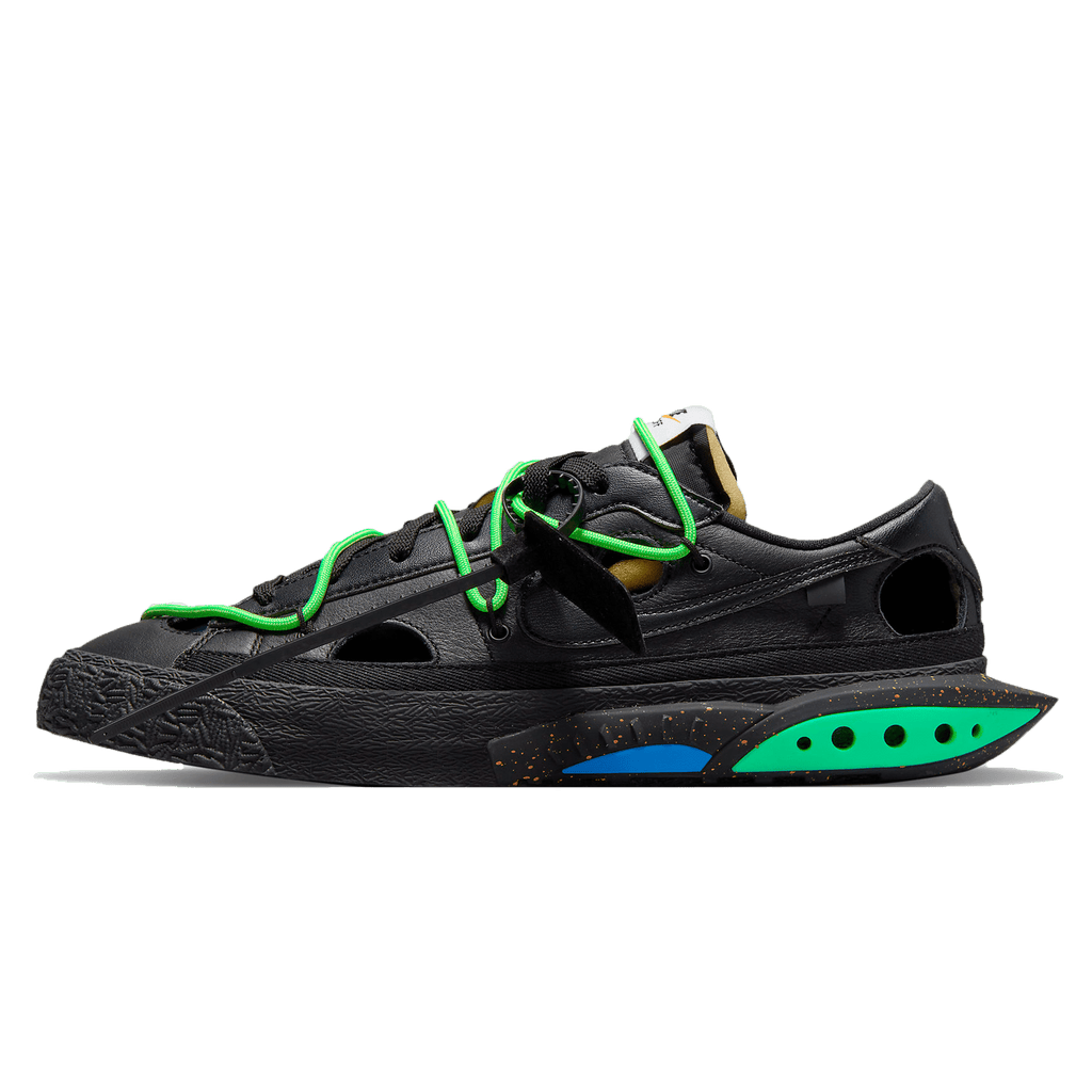 Off-White x Nike Blazer Low 'Black Electro Green' - Kick Game