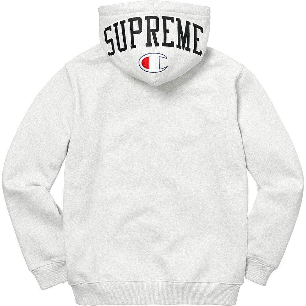 Supreme Champion Arc Logo Zip Up Sweat - Ash Grey - Kick Game