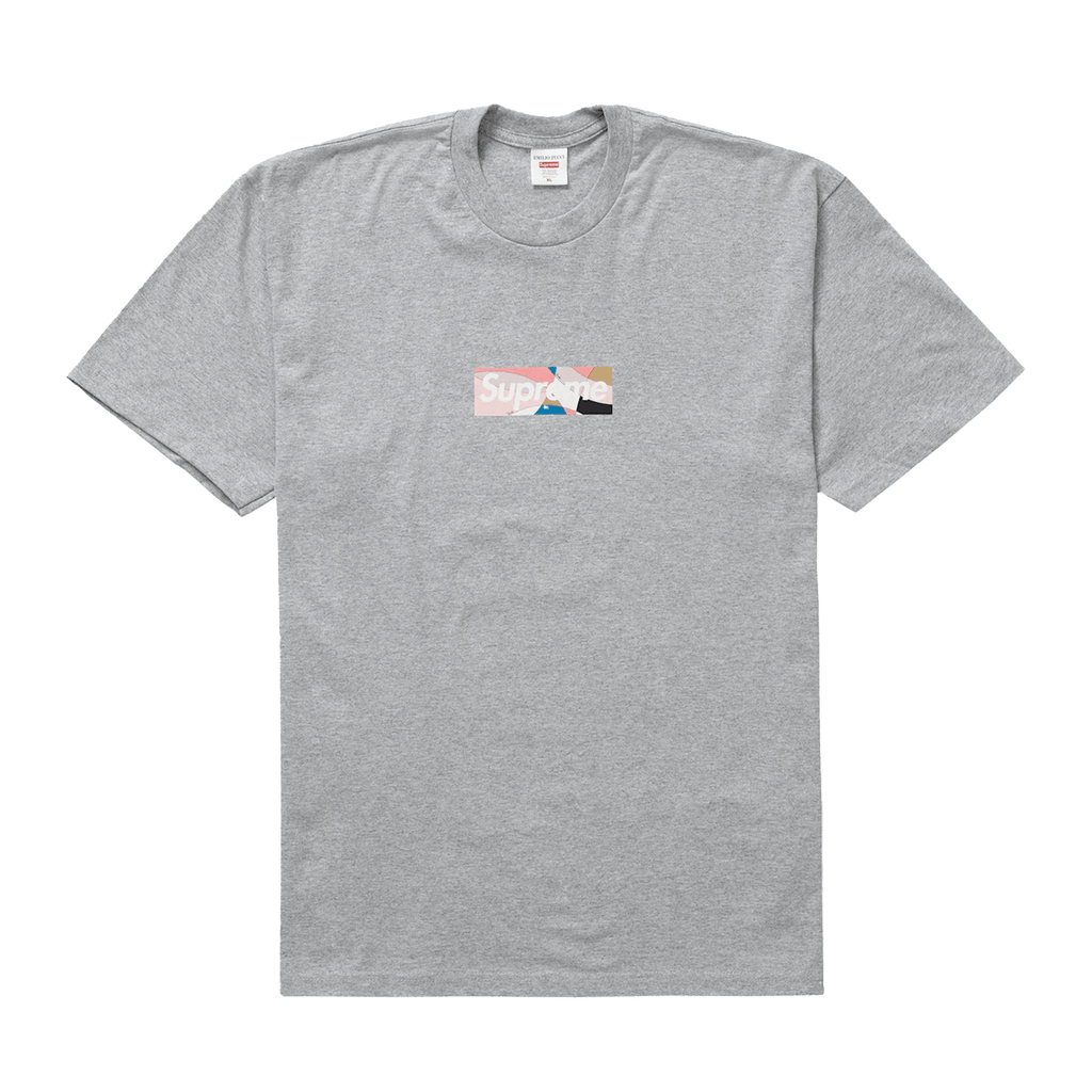 Supreme x Emilio Pucci Box Logo Tee 'Heather Grey/Dusty Pink' - Kick Game