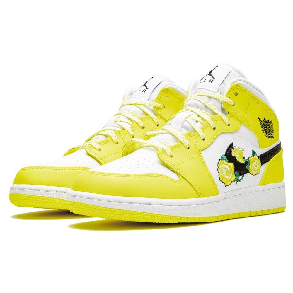 Air Jordan 1 Mid SE GS 'Rose Patch - Dynamic Yellow' - Kick Game