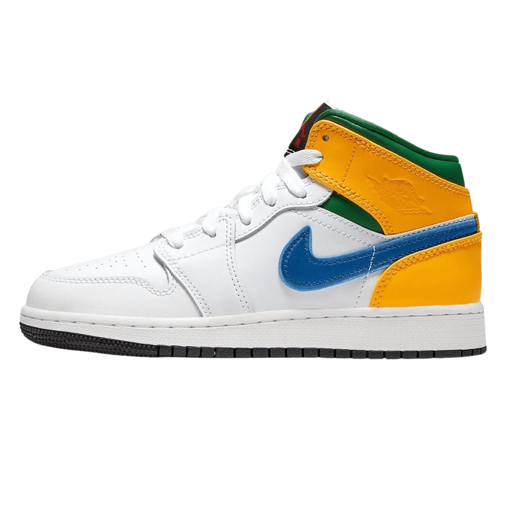 Air Jordan 1 Mid GS 'White Court Purple Teal' - Kick Game