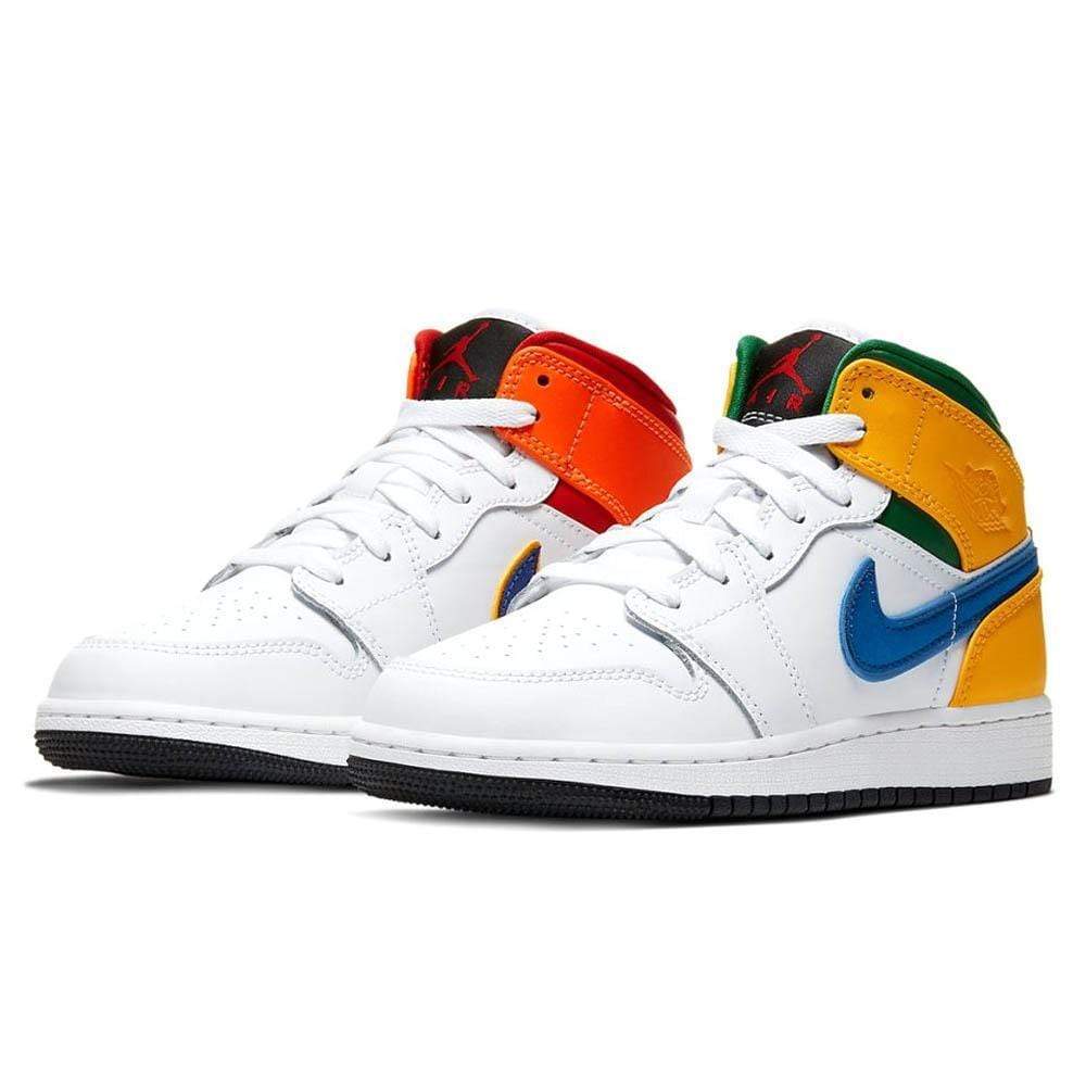 Air Jordan 1 Mid GS 'White Court Purple Teal' - Kick Game