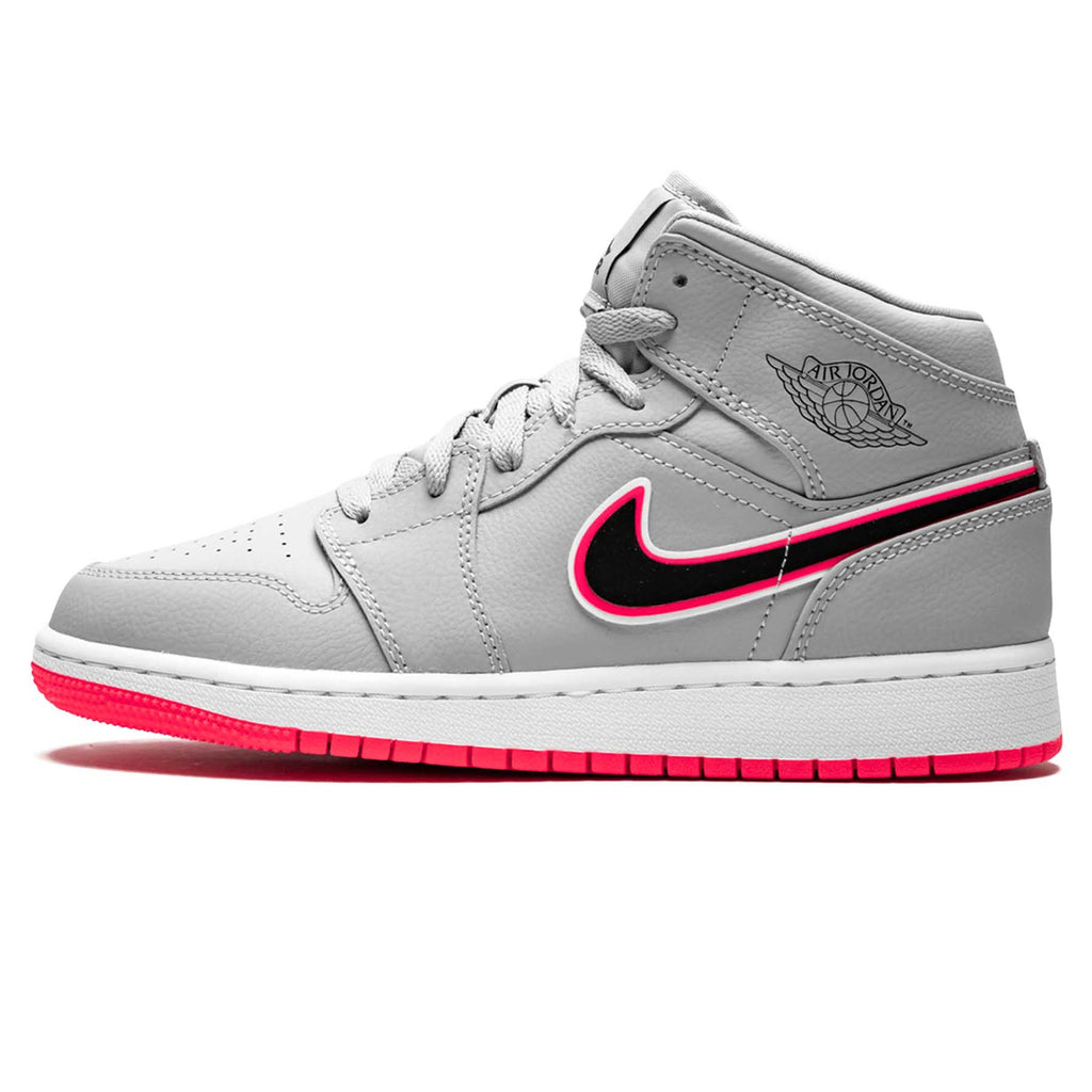 Air Jordan 1 Mid GS 'Wolf Grey Pink' - Kick Game