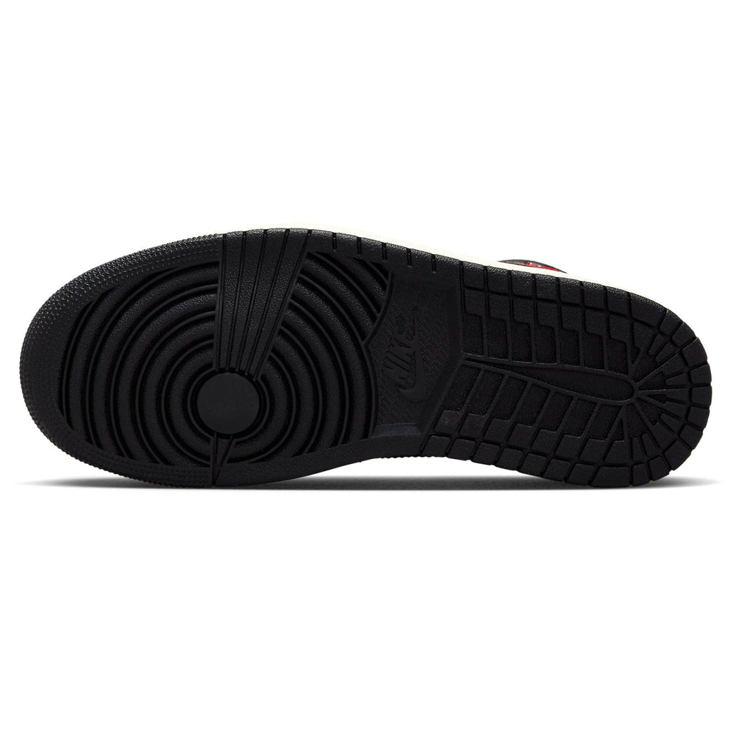 Air Jordan 1 Mid Wmns 'Black Sail Gym Red' - Kick Game