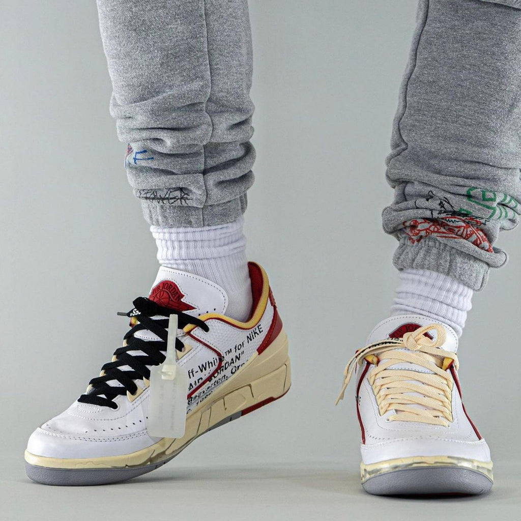 Off-White x Air Jordan 2 Retro Low SP 'White Varsity Red' - Kick Game