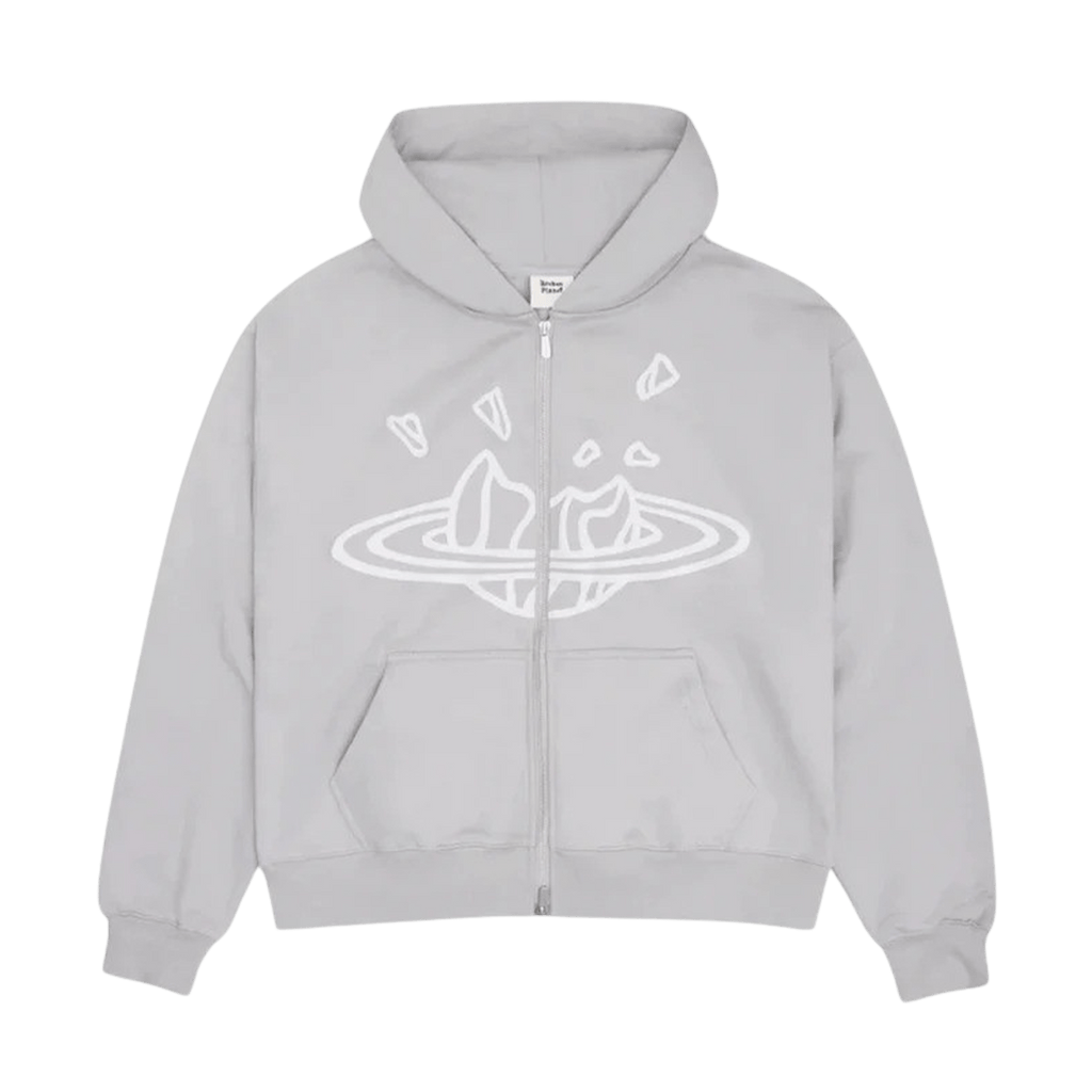 Broken Planet Market Zip Up Hoodie 'Stone Grey' - Kick Game