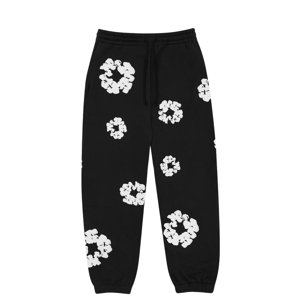 Denim Tears The Cotton Wreath Sweatpants 'Black' - Kick Game