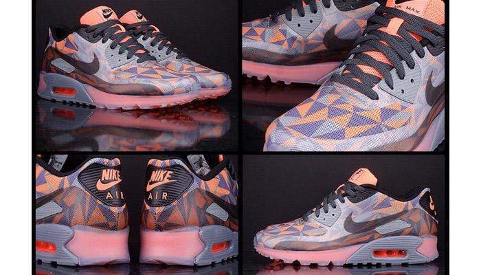 Nike Air Max 90 Ice Wolf Grey-Black-Atomic Orange - Kick Game